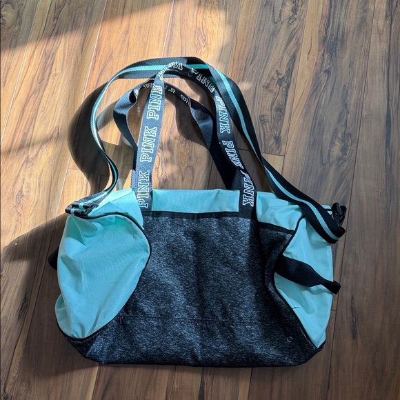 PINK Victoria's Secret Gray and Blue Duffle Bag - Picture 2 of 3